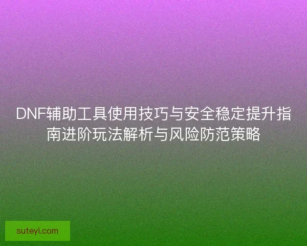 DNF辅助工具使用技巧与安全稳定提升指南进阶玩法解析与风险防范策略