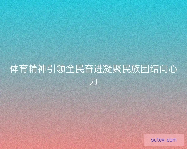 体育精神引领全民奋进凝聚民族团结向心力