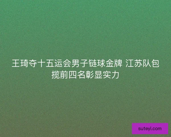 王琦夺十五运会男子链球金牌 江苏队包揽前四名彰显实力